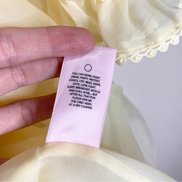 NEW Selkie The Baby Banana Puff Organza Mini Dress Sz XS - Picture 16 of 16